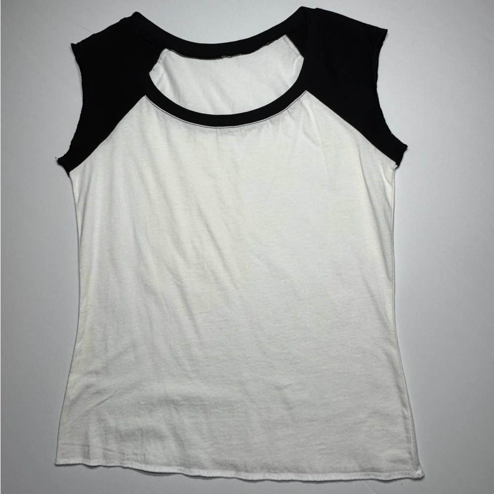 Y2K Black & White Baby Tank ✧ 2000s Minimalist Core